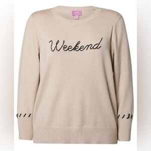 Muse Beige 'Weekend' Crew Neck Sweater